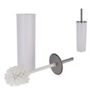 Ver imagem 1 de Escova Sanitária Branca Inox Higienização Limpeza Vaso Sanitário Privada com Suporte Luxo