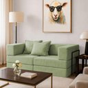 Ver imagem 3 de Sofá Cama Modular Mold 2 Lugares 190cm Verde Claro Boucle Loja Sheep