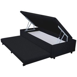 Bicama Box Baú Mega Suede Preto 3 em 1 - 88x188 - Solteiro - 1