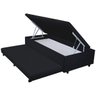 Bicama Box Baú Mega Suede Preto 3 em 1 - 88x188 - Solteiro - 1