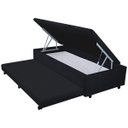 Ver imagem 1 de Bicama Box Baú Mega Suede Preto 3 em 1 - 096x203 - Solteiro Americano