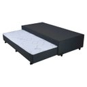 Ver imagem 1 de Bicama Box Viúva Mega Suede Preto com Auxiliar em Molas Superlastic - 120x203