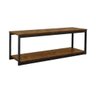 Rack Estilo Industrial Aço e Madeira Sala Marrom Base Preta - 3