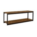 Ver imagem 3 de Rack Estilo Industrial Aço e Madeira Sala Marrom Base Preta