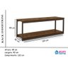 Rack Estilo Industrial Aço e Madeira Sala Marrom Base Preta - 4