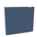 Ver imagem 3 de Cômoda 4 Gavetas Porto Branco Azul Politorno Móveis