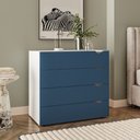 Ver imagem 1 de Cômoda 4 Gavetas Porto Branco Azul Politorno Móveis