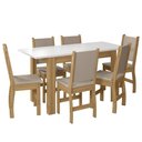 Ver imagem 1 de Mesa de Jantar Bellagio 6 Lugares com Cadeira Clara