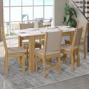 Ver imagem 2 de Mesa de Jantar Bellagio 6 Lugares com Cadeira Clara
