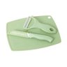 Kit Faca De Ceramica Tabua De Corte Descascador Legumes E Frutas - 2