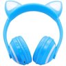 Fone de Ouvido Orelha Gato Led 7 Cor Bluetooth Headset Azul - 1