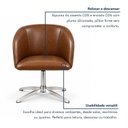 Ver imagem 5 de Kit 2 Poltronas Giratória Corino Premium Base Alumínio Maya