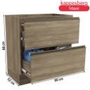 Ver imagem 2 de Armário de Cozinha Balcão 80cm com 2 Gavetões G755 Maxxi Kappesberg - Nogal