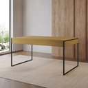Ver imagem 1 de Mesa Jantar Industrial Retangular Canela 137x90cm Filadélfia Base Ferro Preto