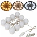 Ver imagem 3 de Kit 10 Lâmpadas Led Vanity Mirror Hollywood Maquiagem Espelho Regulável USB
