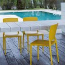 Ver imagem 6 de Kit 4 Cadeiras Plástico Resistente Amarelo 52x44x84cm Summa Safira Tramontina Jardim Varanda