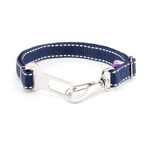 Cinto de Segurança cachorro Smooty Pet M Listrado:Azul Marinho/Branco