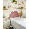 Cabeceira Casal Petalas Luxo Estofada - Veludo Rose - 1,40x60cm - 1