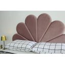 Ver imagem 2 de Cabeceira Casal Petalas Luxo Estofada - Veludo Rose - 1,40x60cm