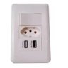 Tomada Parede + Interruptor 2 Entradas Usb Led Duo Universal - 1