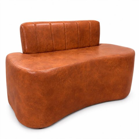 Sofá Decorativo Orgânigo Curvo Sala de Estar Recepção Estudio Estilo Feijao - Paraná Metal:Caramelo