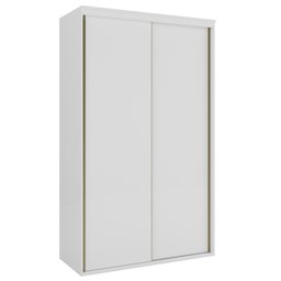 Guarda Roupa Solteiro 2 Portas de Correr MDF 138 cm Lotus Belmax:Branco - 2