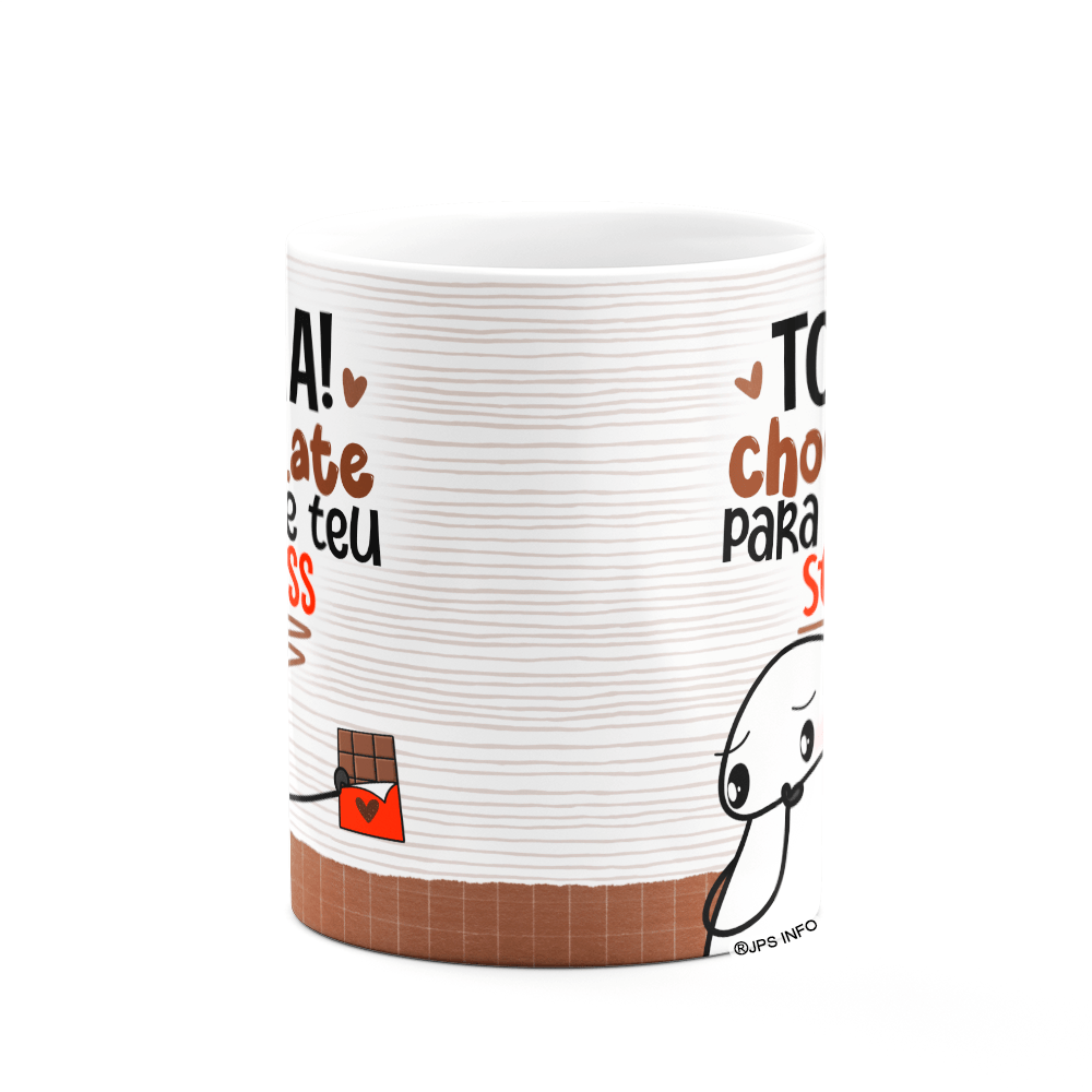 Caneca Divertida Flork - Chocolate para Stress - Branca - 3