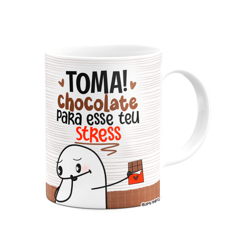 Caneca Divertida Flork - Chocolate para Stress - Branca - 2