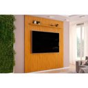 Ver imagem 1 de Rack Bancada C/ Painel P/ Tv até 85 Pol Pratic Ripado 1 Prateleira 250x240cm Cedro - Dj Móveis