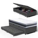 Ver imagem 1 de Cama Box Baú com Colchão de Espuma D45 Double Face Territory Hellen + Auxiliar Solteiro 88cm