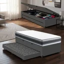 Ver imagem 4 de Cama Box Baú com Colchão de Espuma D45 Double Face Territory Hellen + Auxiliar Solteiro 88cm