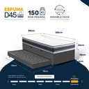 Ver imagem 3 de Cama Box Baú com Colchão de Espuma D45 Double Face Territory Hellen + Auxiliar Solteiro 88cm