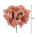 Ver imagem 2 de Buquê Natal Bico de Papagaio Lamê Rosê Gold 5 Flores 38cm - Yangzi