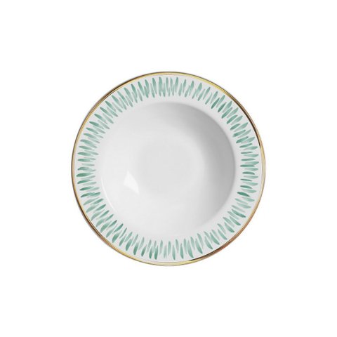 Conjunto com 6 Pratos Fundo Miami Filete Ouro Ø25cm