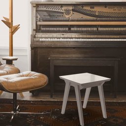 Mesa de Canto para Sala de Apoio Lateral Provençal Nyan de MDF Desmontável Mesinhas Decorativas - 4
