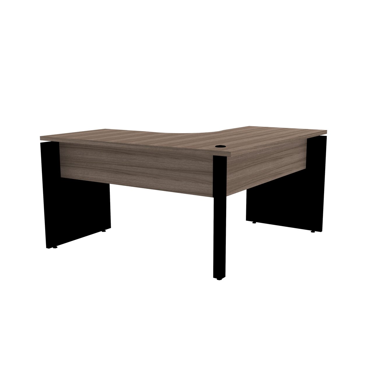 Mesa em L para Escritório 155x155 Pandin P25 - Walnut/Preto - 3