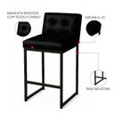Ver imagem 2 de Banqueta Cozinha Alta com Encosto Bistrô Bancada Cozinha Industrial Kit 4 Preto Lirina Pu Preto