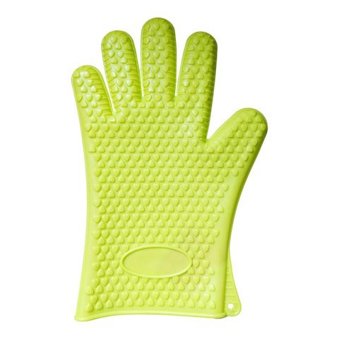 Luva Térmica em Silicone para Cozinha Churrasqueira Verde