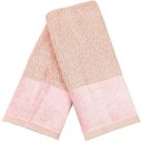 Ver imagem 1 de Kit 5 Toalha Lavabo Cristal Natalina 30x50cm Veludo Rosa