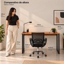Ver imagem 7 de Conjunto de Escritório com Mesa 110cm e Cadeira Begônia Secretária Mesh Base Giratória Preta