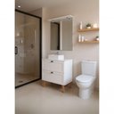 Ver imagem 2 de Gabinete para Banheiro com Tampo Cuba e Espelheira 80cm Retro Mdf Branco Milano - On Móveis