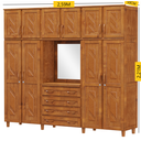 Ver imagem 3 de Guarda-Roupa Casal com Espelho 10 Portas 4 Gavetas Grécia Capelinha