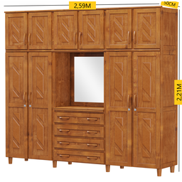 Guarda-Roupa Casal com Espelho 10 Portas 4 Gavetas Grécia Capelinha - 3 Guarda-Roupa Casal com Espelho 10 Portas 4 Gavetas Grécia Capelinha - 3
