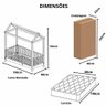 Cama Infantil Solteirão Casinha Colorida Madeira Maciça Pinus Grade Vertical - 1