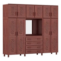 Guarda-Roupa Casal com Espelho 10 Portas 4 Gavetas Grécia Capelinha Móveis Cavazotto - 1 Guarda-Roupa Casal com Espelho 10 Portas 4 Gavetas Grécia Capelinha Móveis Cavazotto - 1