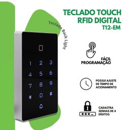 Kit 3 Teclado de Acesso Touch Controle Rfid Digital Leitor Cartão - 6
