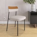 Ver imagem 2 de Cadeira Decorativa Estofada para Sala de Jantar Melina F01 Linho Bege - Lyam Decor