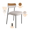 Ver imagem 3 de Cadeira Decorativa Estofada para Sala de Jantar Melina F01 Linho Bege - Lyam Decor