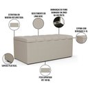 Ver imagem 4 de Calçadeira Recamier Baú Para Cama Box Solteiro Dália 100x50 Cm W01 Linho Bege - Lyam Decor