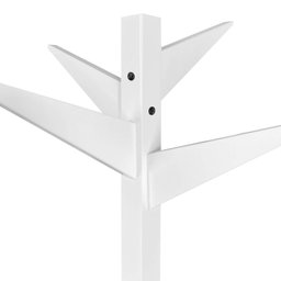 Cabideiro Mancebo de Madeira de Chão Cisne com Arara de Roupas para Bolsas - Branco - 5